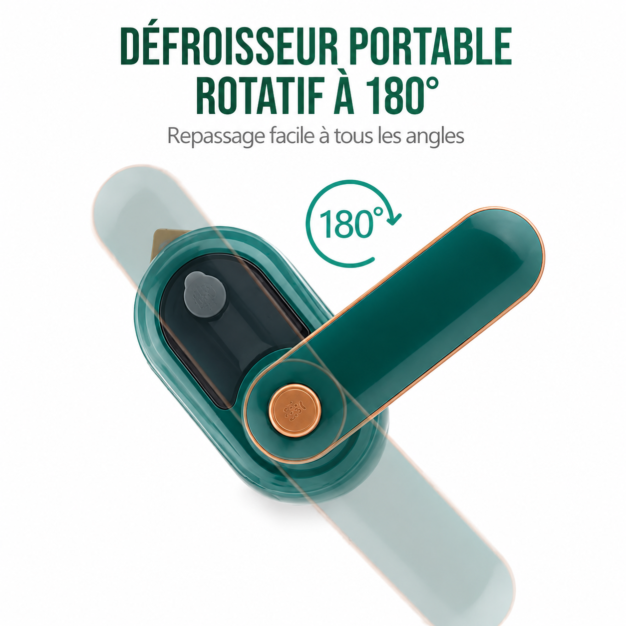 Mini Défroisseur Vapeur Portable Pliable STEAMOWA – Repassage Humide et Sec Rotatif 180°